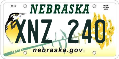 NE license plate XNZ240