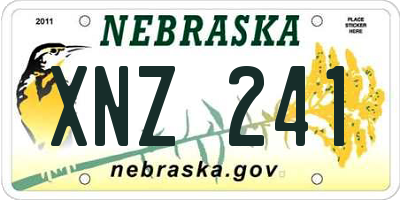 NE license plate XNZ241