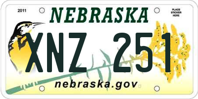 NE license plate XNZ251