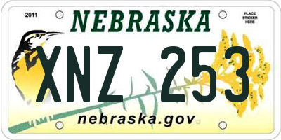 NE license plate XNZ253