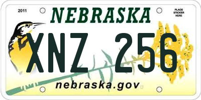 NE license plate XNZ256