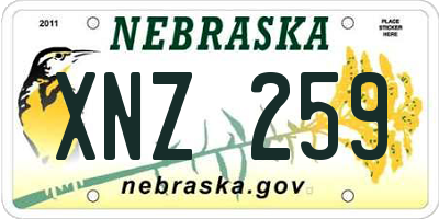 NE license plate XNZ259
