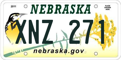 NE license plate XNZ271