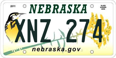NE license plate XNZ274