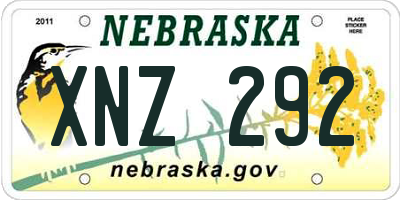 NE license plate XNZ292