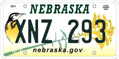 NE license plate XNZ293