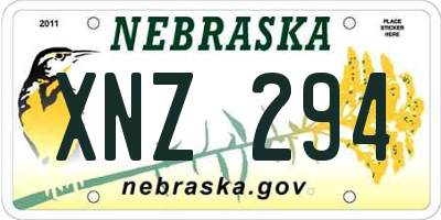 NE license plate XNZ294