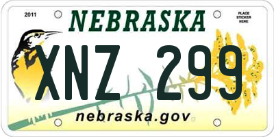 NE license plate XNZ299
