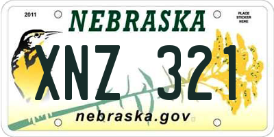 NE license plate XNZ321