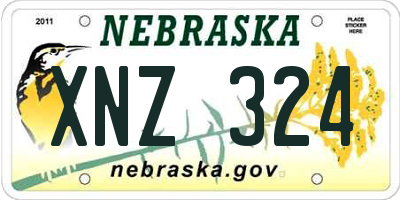 NE license plate XNZ324