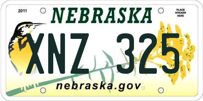 NE license plate XNZ325