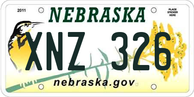 NE license plate XNZ326