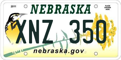 NE license plate XNZ350