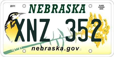 NE license plate XNZ352