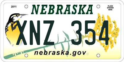 NE license plate XNZ354