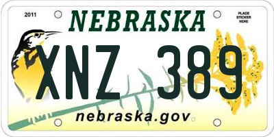 NE license plate XNZ389