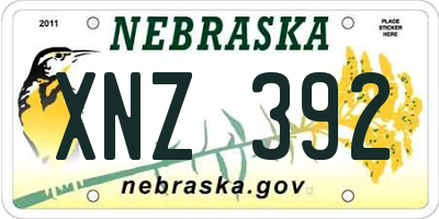 NE license plate XNZ392