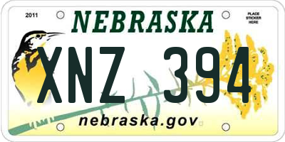 NE license plate XNZ394