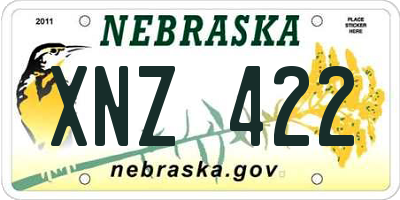 NE license plate XNZ422