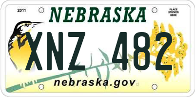 NE license plate XNZ482