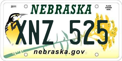 NE license plate XNZ525