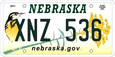 NE license plate XNZ536