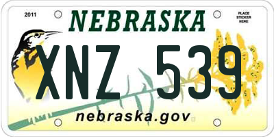 NE license plate XNZ539