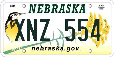 NE license plate XNZ554