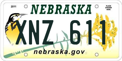 NE license plate XNZ611