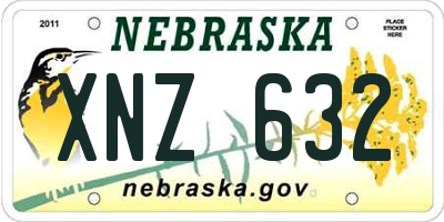 NE license plate XNZ632