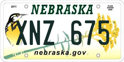 NE license plate XNZ675