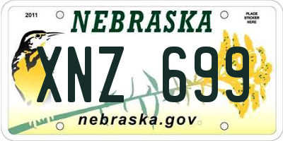 NE license plate XNZ699