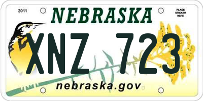 NE license plate XNZ723