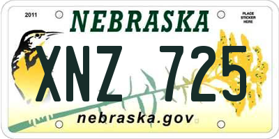 NE license plate XNZ725