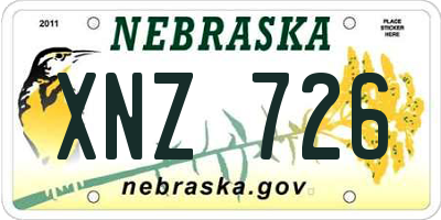 NE license plate XNZ726