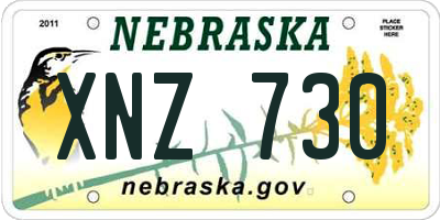 NE license plate XNZ730