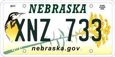 NE license plate XNZ733