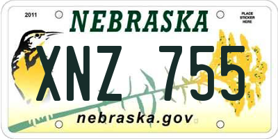 NE license plate XNZ755