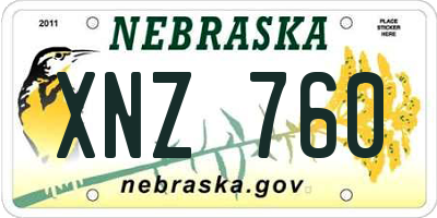 NE license plate XNZ760