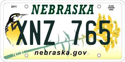 NE license plate XNZ765
