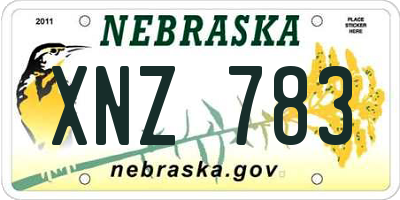 NE license plate XNZ783