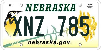 NE license plate XNZ785