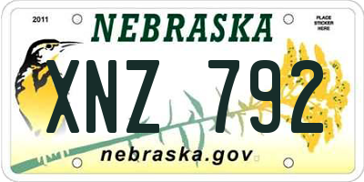 NE license plate XNZ792