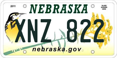 NE license plate XNZ822
