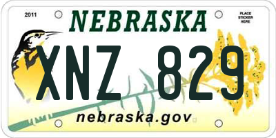 NE license plate XNZ829