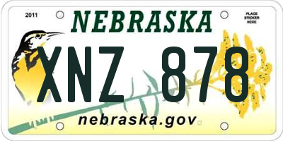 NE license plate XNZ878