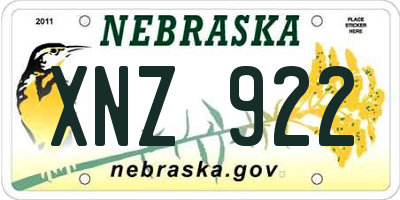 NE license plate XNZ922