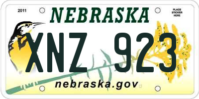 NE license plate XNZ923