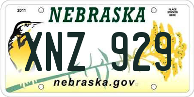 NE license plate XNZ929
