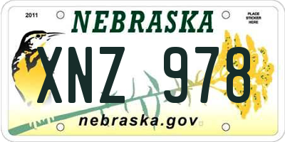 NE license plate XNZ978